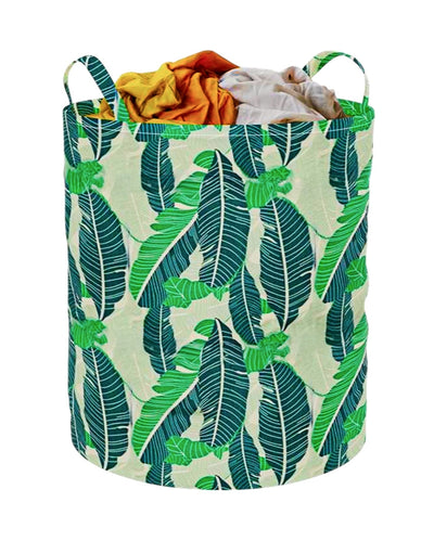 Forest Green Round Cotton Laundry Storage Basket | 15 x 18 inches | 50L