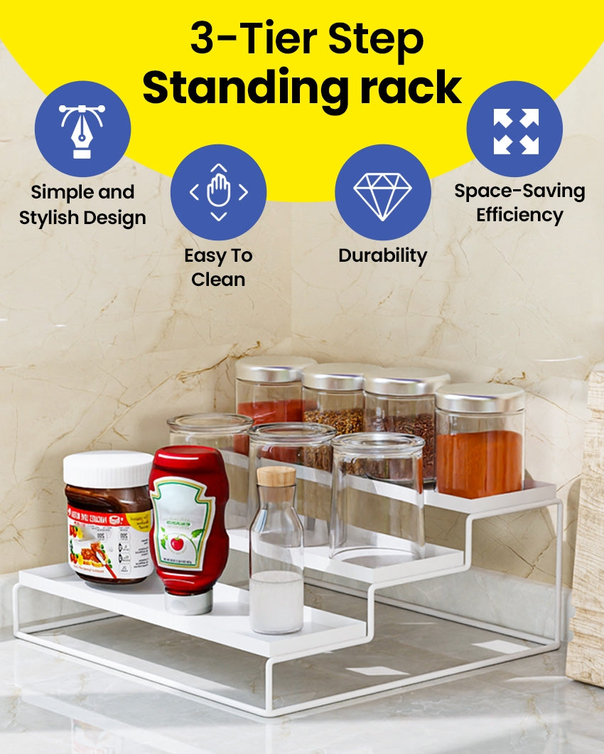 Functional 3-Tier Step Muti-Purpose Rack Organizer | 12 x 11 x 5 inches