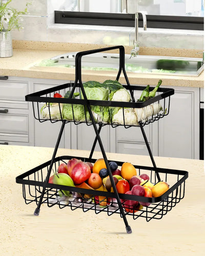 Kitchen Fruit & Vegetable Metal Basket | 12 x 7.5 x 13 inches