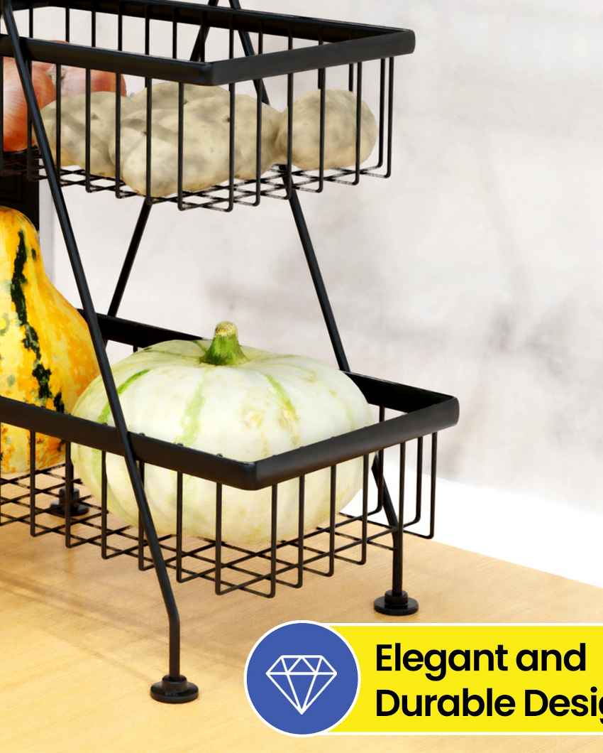 Kitchen Fruit & Vegetable Metal Basket | 12 x 7.5 x 13 inches