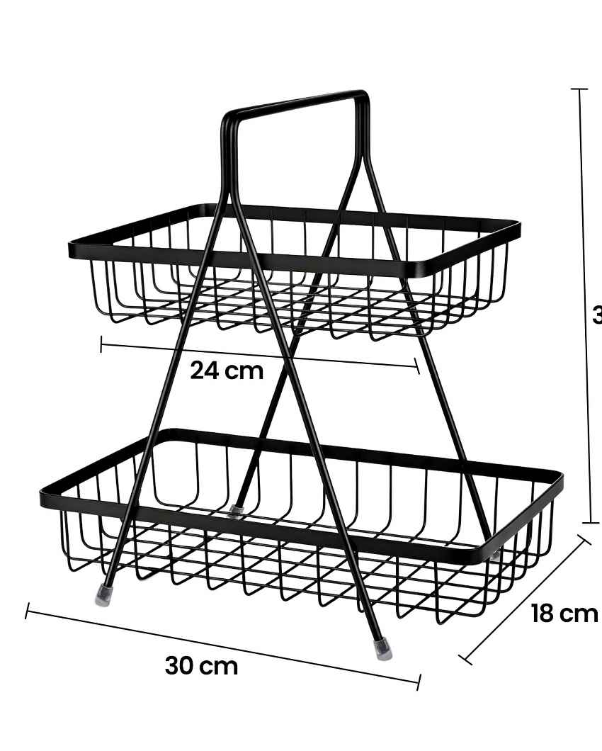 Kitchen Fruit & Vegetable Metal Basket | 12 x 7.5 x 13 inches