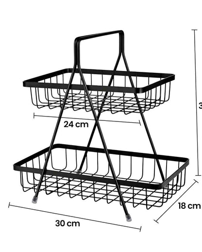 Kitchen Fruit & Vegetable Metal Basket | 12 x 7.5 x 13 inches