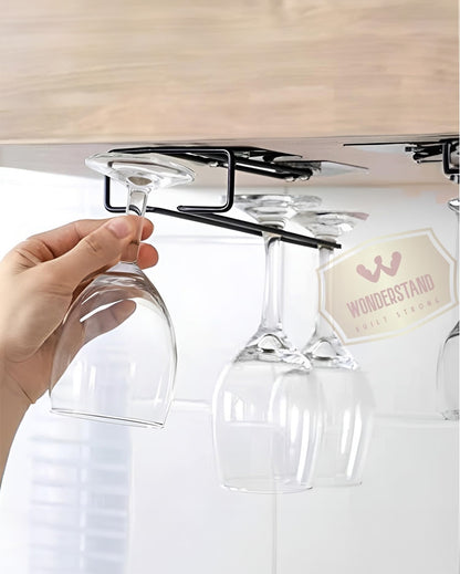 Innovative 2-in-1 Kitchen Paper Towel Dispenser and Wine Glass Black Holder | 10 x 2 x 4 inches