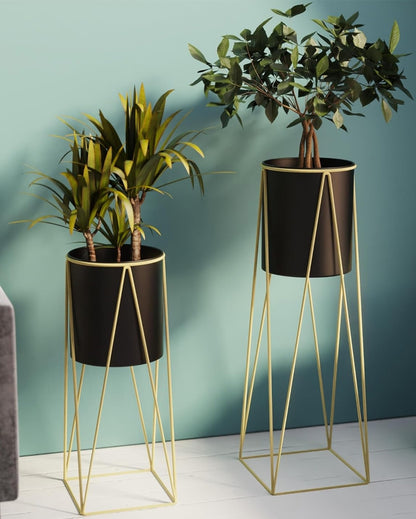 Modern CLEO Plant Pot with Stand without Plants | Set of 2