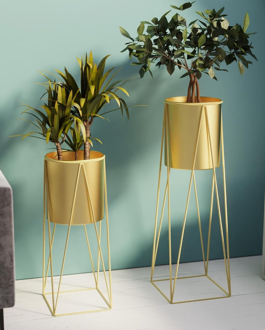 Modern CLEO Plant Pot with Stand without Plants | Set of 2