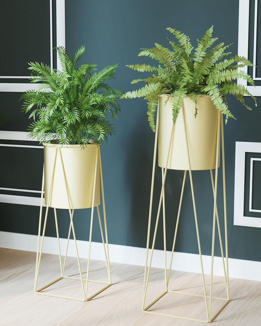 Modern CLEO Plant Pot with Stand without Plants | Set of 2