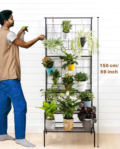 Spacious OLYMPUS Metal Planter Stand without Pot and Plant | 24 x 21 x 59 inches