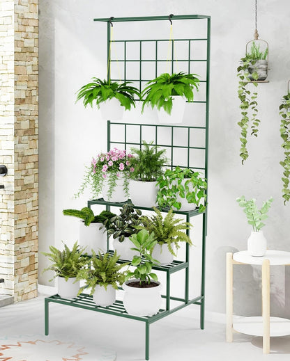 Spacious OLYMPUS Metal Planter Stand without Pot and Plant | 24 x 21 x 59 inches