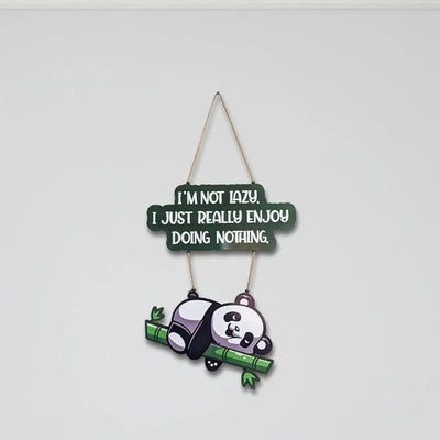 Lazy Panda Wooden Wall Hanging