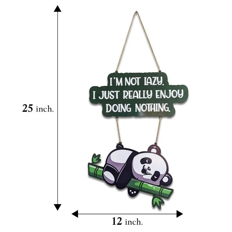 Lazy Panda Wooden Wall Hanging