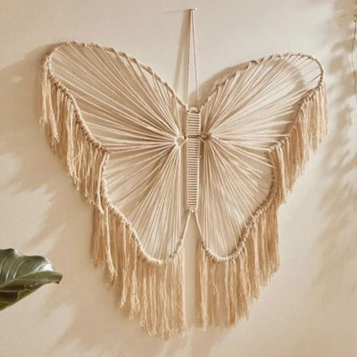 Butterfly Macrame Cotton Wall Hanging | 24 x 3 x 19 inches