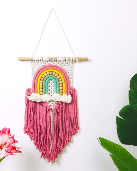 Rainbow Macrame Wall Hanging | 13 x 3 x 20 inches