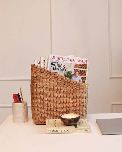 Natural Water Hyacinth File & Magazine Holders | 10.5 x 4.5 x 11.5 inches