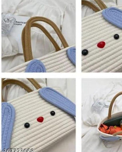 Cotton Rope Cute Bucket Handbag | 12 x 6 inches