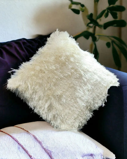 Faux Curly Wool Fur Filled Cushion | 18x18 inches