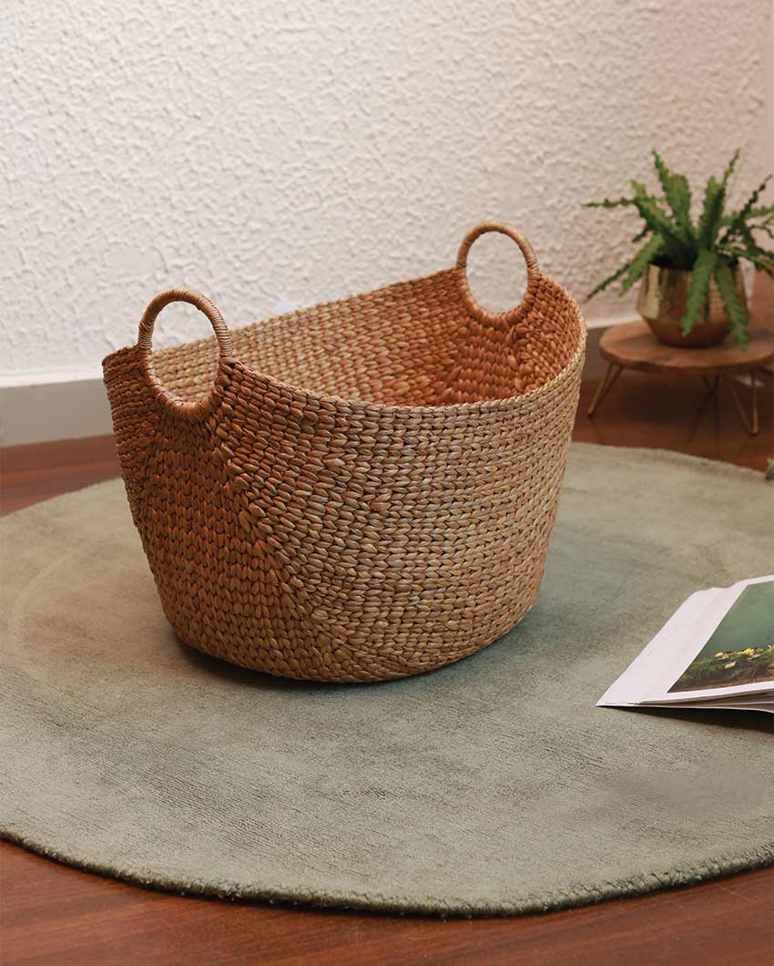 Antique Water Hyacinth Storage & Basket