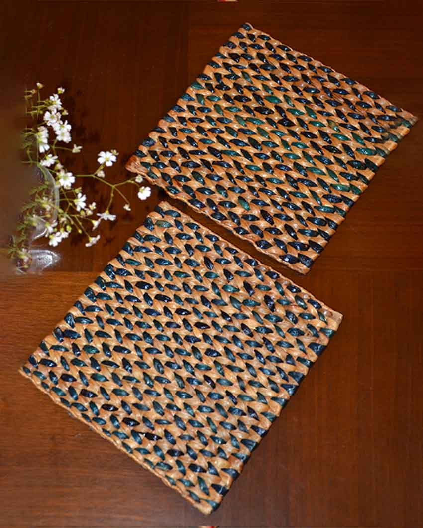 Water Hyacinth Square Trivets | Set Of 2 | 8 X 8 inches