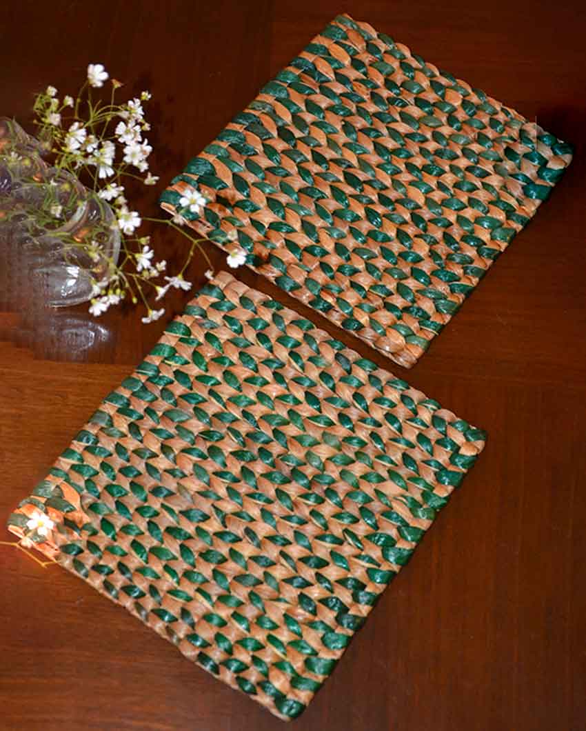 Water Hyacinth Square Trivets | Set Of 2 | 8 X 8 inches