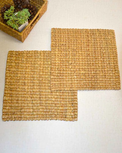 Natural Rustic Charm Water Hyacinth Square Placemats | Set Of 2