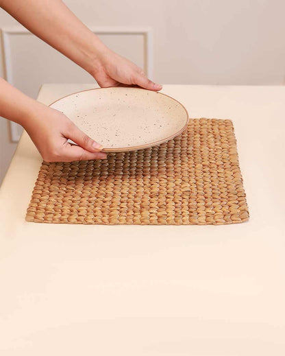 Natural Rustic Charm Water Hyacinth Square Placemats | Set Of 2