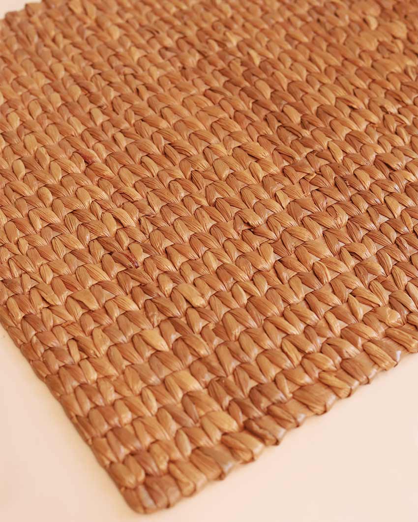 Natural Rustic Charm Water Hyacinth Square Placemats | Set Of 2