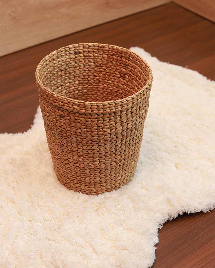 Natural Water Hyacinth Waste Paper Basket | 7 x 9 x 10 inches