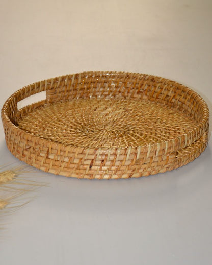 Handcrafted Cane Round Tray