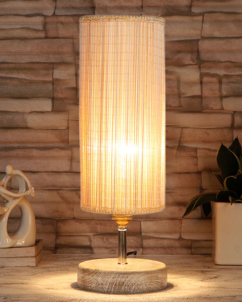 Decorative Bamboo Shade Bedside Table Lamp