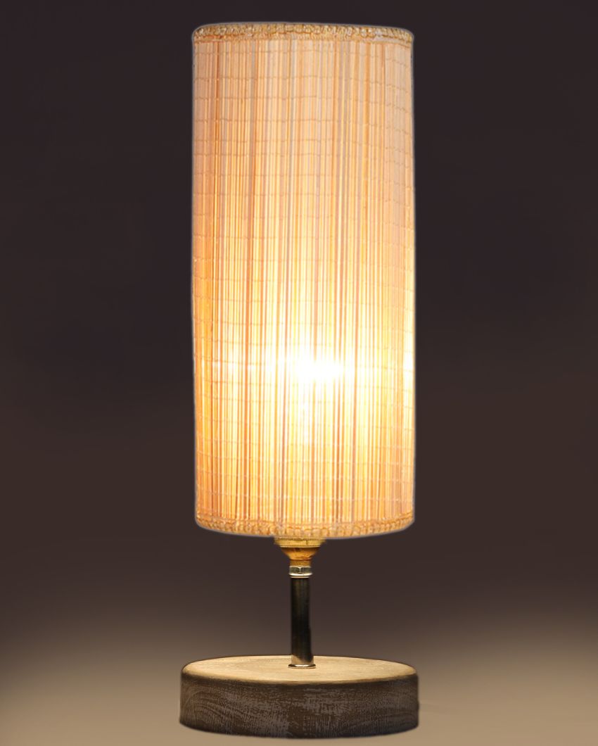 Decorative Bamboo Shade Bedside Table Lamp