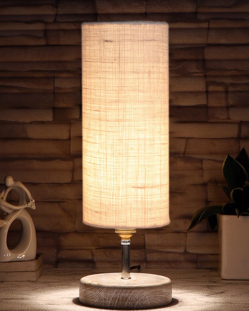 Luxurious Jute Shade Table Lamp White