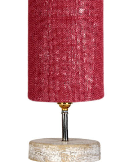 Luxurious Jute Shade Table Lamp Maroon