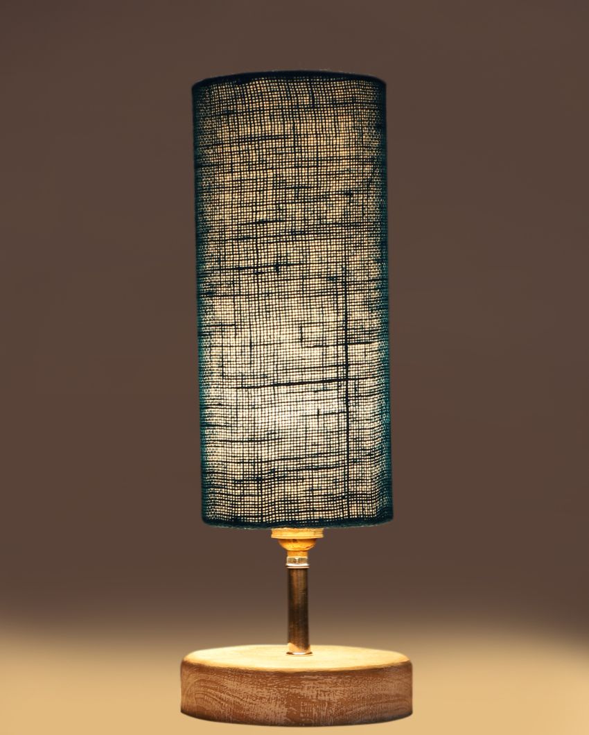 Luxurious Jute Shade Table Lamp Blue