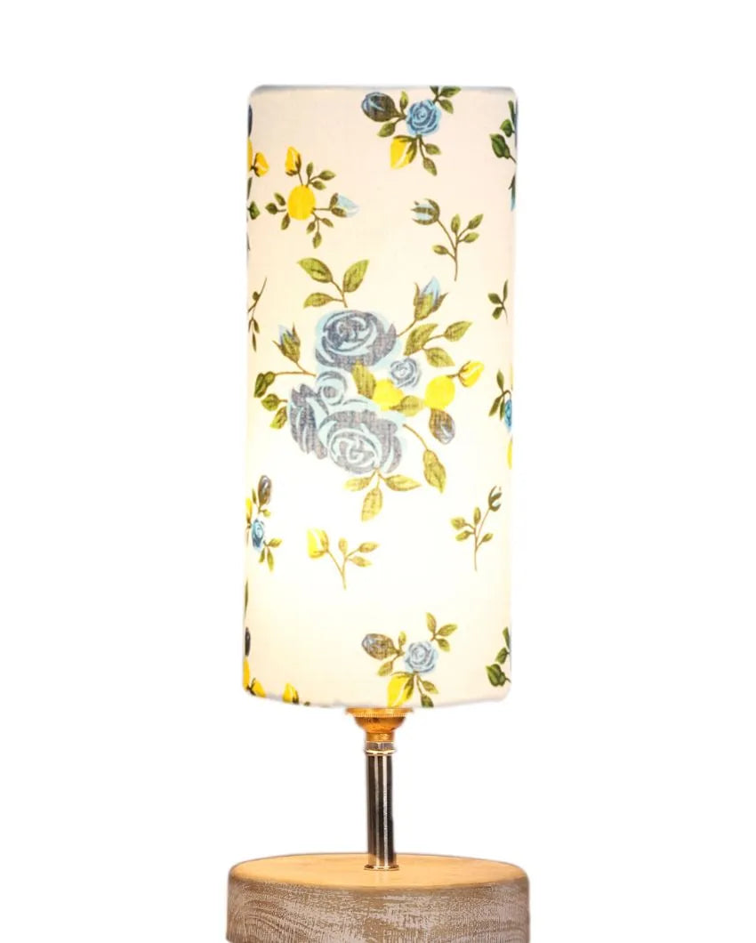 Flowers Printed Cotton Shade Table Lamp - Dusaan