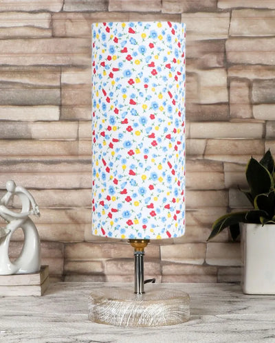 Small Flowers Printed Cotton Shade Table Lamp - Dusaan