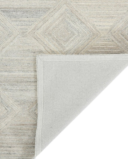 Hand-Tufted Wool Rug with Geometric Pattern Loop & Cut Pile | 8 x 10 Feet