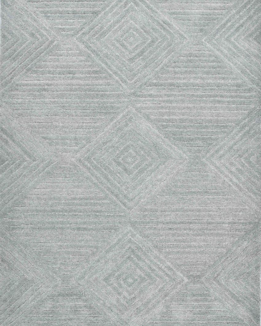 Silver Wool Willams Hand Tufted Carpet | 6x4, 8x5 ft - Dusaan