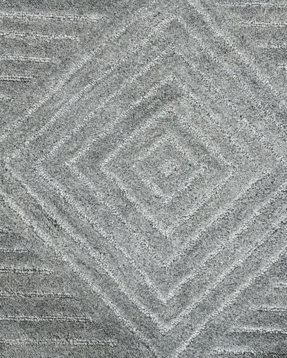 Silver Wool Willams Hand Tufted Carpet | 6x4, 8x5 ft - Dusaan
