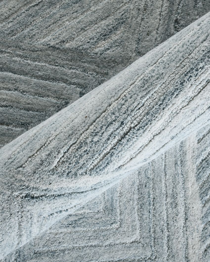 Sea Blue Wool Willams Hand Tufted Carpet | 6x4, 8x5 ft 6 x 4 ft