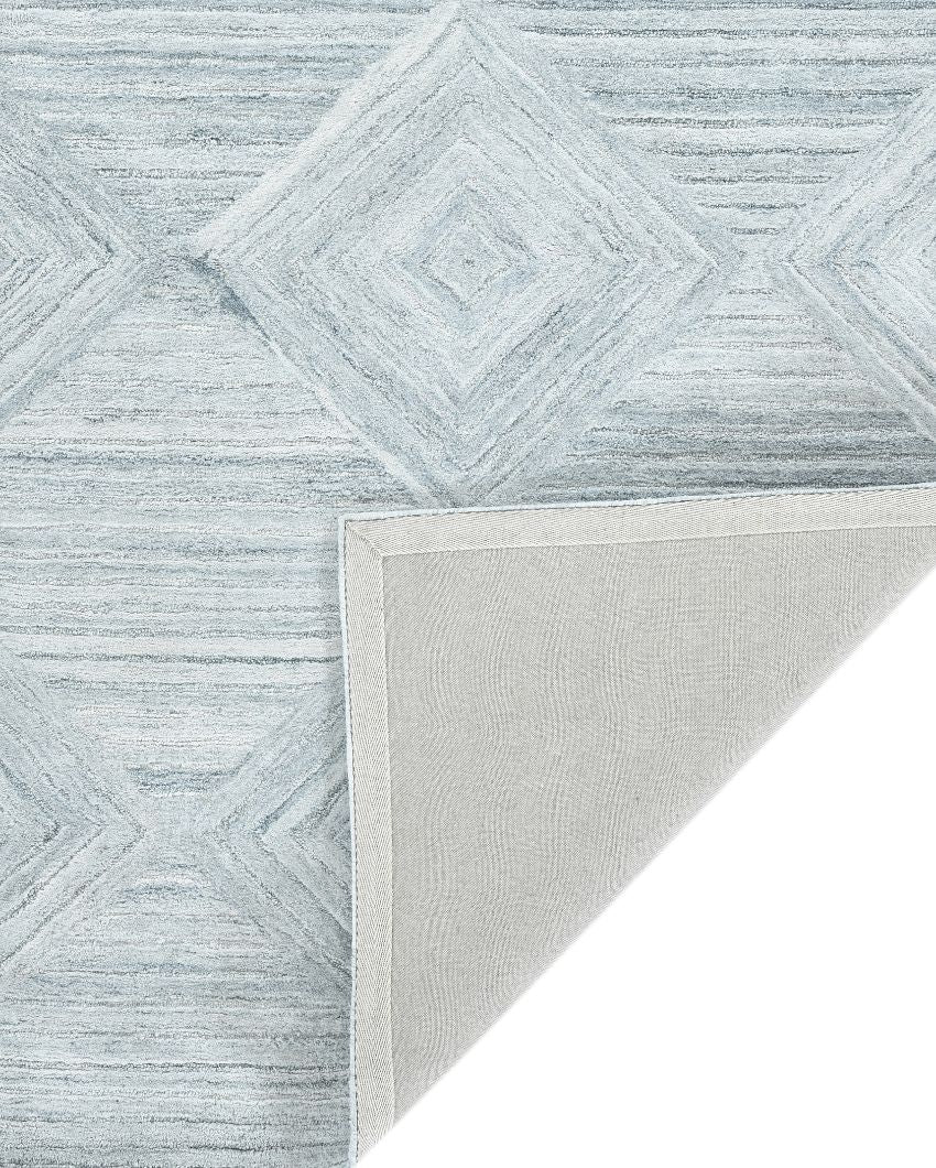 Hand-Tufted Wool Rug with Geometric Pattern Loop & Cut Pile | 8 x 10 Feet