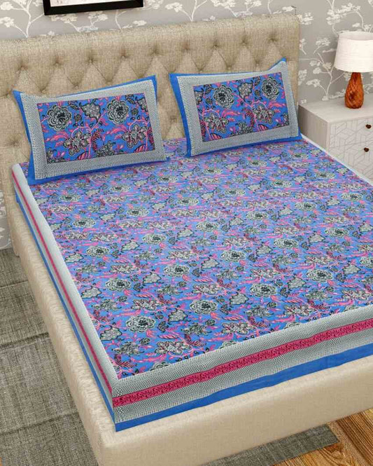 Super Jaipuri Rose Print Cotton Bedding Set | King Size | 108 x 87 inches
