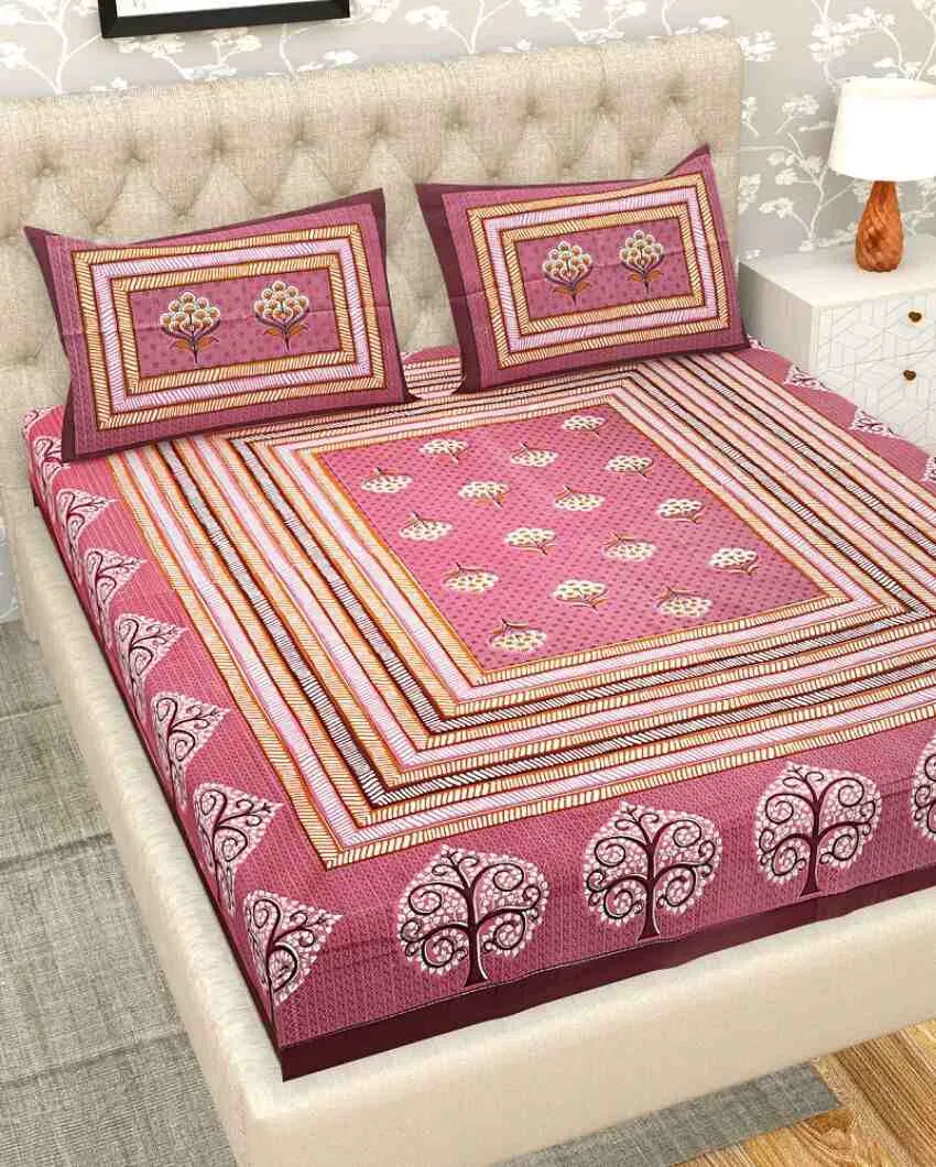 Jaipuri Design Hand Printed Cotton Bedding Set | Queen Size | 92 x 87 inches