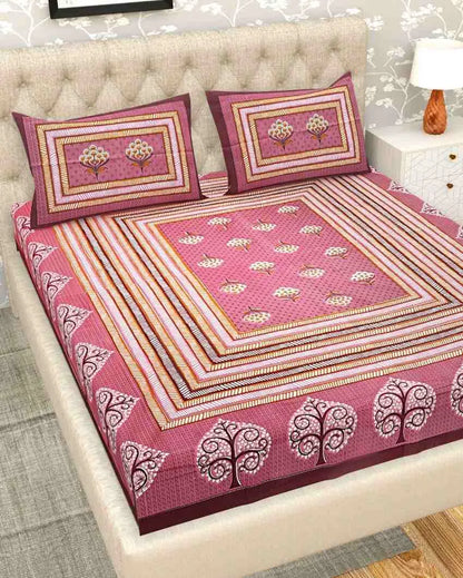 Jaipuri Design Hand Printed Cotton Bedding Set | Queen Size | 92 x 87 inches