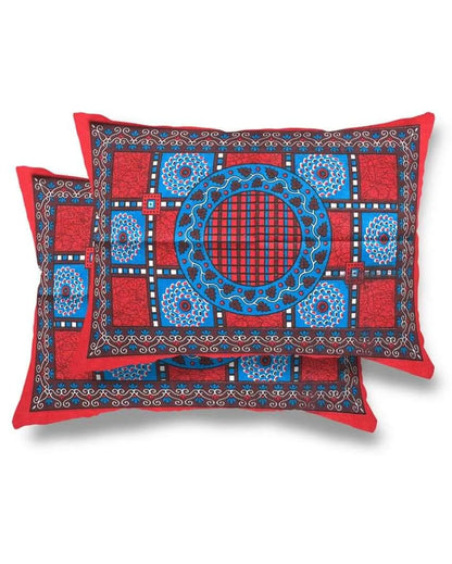 Jaipuri Multicolor Rangoli Hand Printed Cotton Bedding Set | Queen Size | 92 x 87 inches