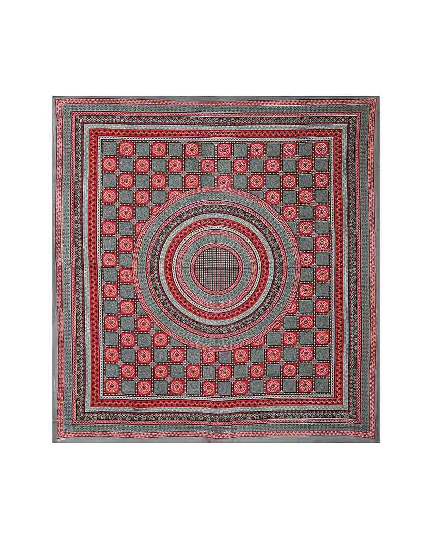 Beautiful Jaipuri Rangoli Hand Printed Cotton Queen Size Bedsheet | Queen Size | 92 x 87 inches