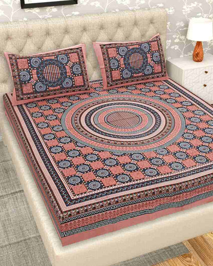 Beautiful Jaipuri Rangoli Hand Printed Cotton Queen Size Bedsheet | Queen Size | 92 x 87 inches