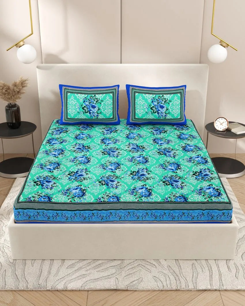 Beautiful Jaipuri Hand Printed Cotton Queen Size Bedsheet | Multiple Colors | Queen Size | 92 x 87 inches