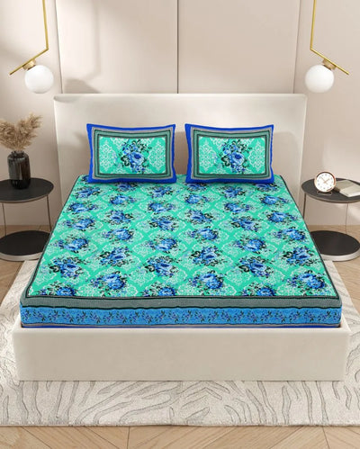 Beautiful Jaipuri Hand Printed Cotton Queen Size Bedsheet | Queen Size | 92 x 87 inches