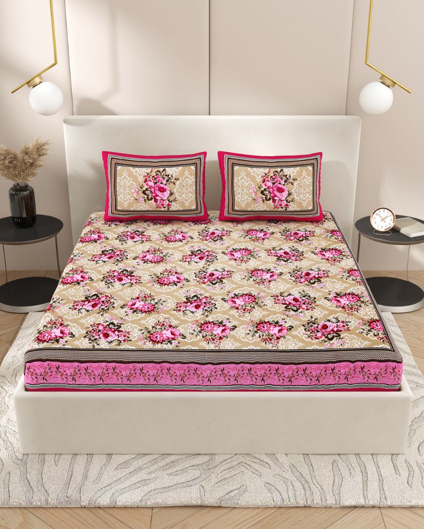 Beautiful Jaipuri Hand Printed Cotton Queen Size Bedsheet | Multiple Colors | Queen Size | 92 x 87 inches