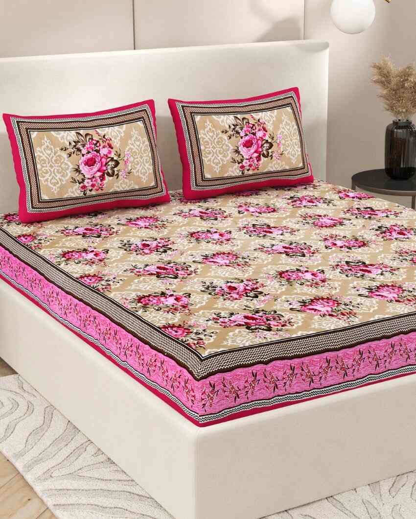 Beautiful Jaipuri Hand Printed Cotton Queen Size Bedsheet | Queen Size | 92 x 87 inches