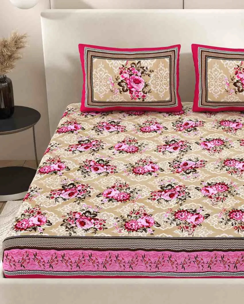 Beautiful Jaipuri Hand Printed Cotton Queen Size Bedsheet | Queen Size | 92 x 87 inches